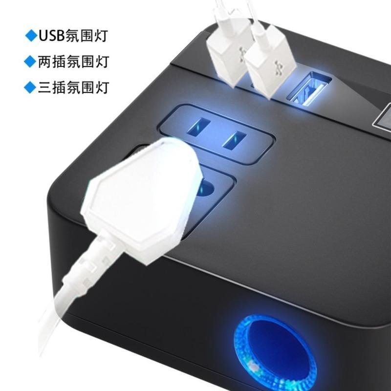 12V24V通用(无数显快充)逆变器 输出电压220V 车载逆变器12v24伏转220v多功能电源转换器汽车通用插座充电