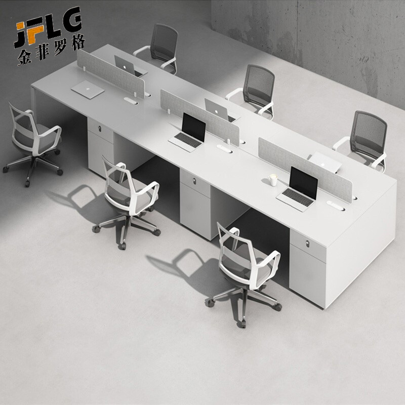 苏宁 金菲罗格 办公家具 屏风电脑桌职员办公钢架桌高清大图