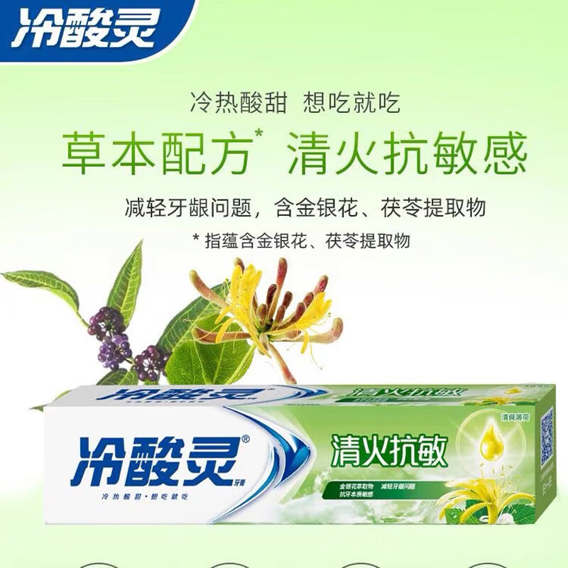 冷酸灵(LESENING) 清火抗敏牙膏 缓解牙龈红肿 清新口气 清火抗敏牙膏110g*1支高清大图