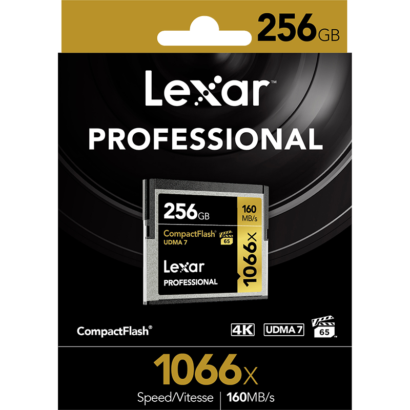 雷克沙(LEXAR)CF卡256G 1066X 160M 高速4K高清存储卡 单反相机内存卡