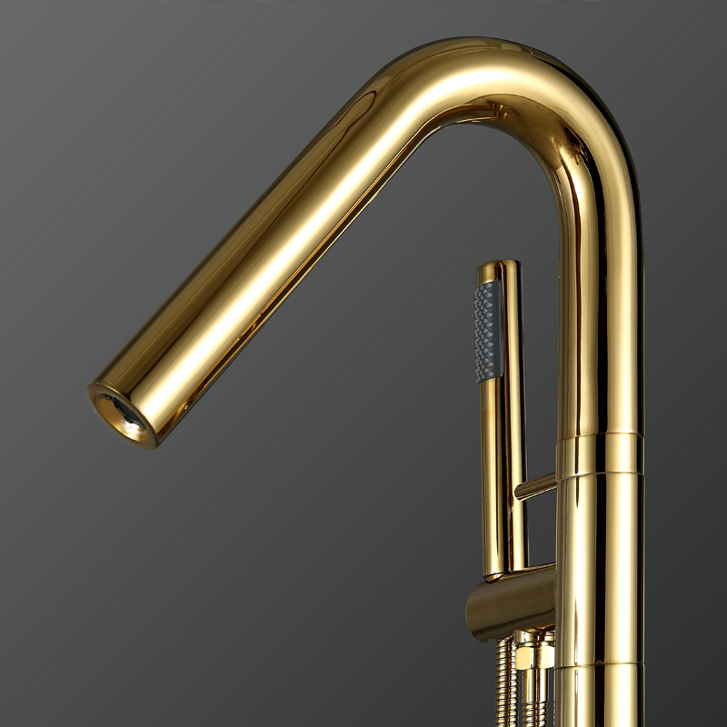 铜落地式浴缸龙头预埋式闪电客落地水龙头混水阀立柱龙头冷热