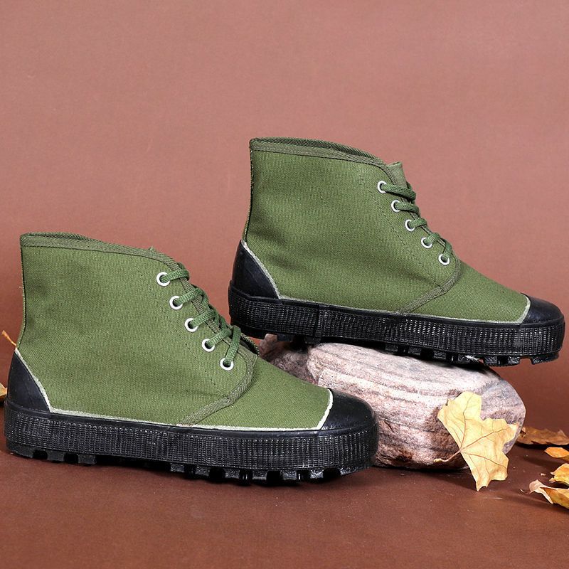 高帮解放鞋男劳保鞋耐磨防滑徒步鞋户外迷彩鞋高腰劳动鞋工地鞋平底高