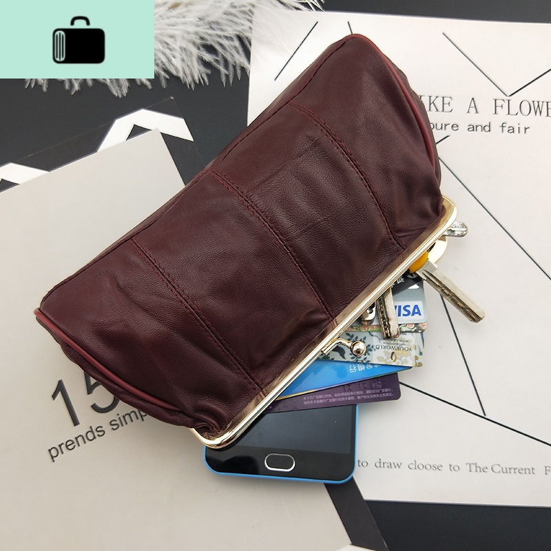 新款女士长款手拿包简约短款钱包搭扣包手机口金包卡包色NEW LAKE高清大图