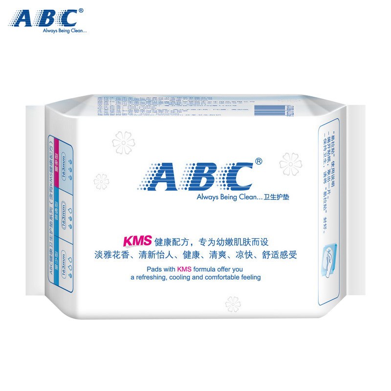 ABC护垫22片*5包装 163mm 劲吸棉柔卫生巾