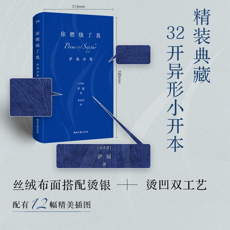 [正版] 你燃烧了我:萨福诗集 布面精装 古希腊抒情诗人 有关爱欲婚姻衰老时间 柏拉图眼中的缪斯王尔德伍尔夫等推崇外国诗高清大图