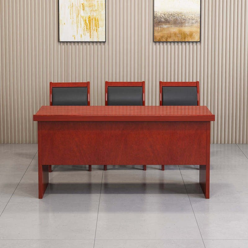 科野 双人会议桌长条桌培训桌油漆实木贴皮会议桌椅组合学习桌课桌kycc1800*400*750含3实木椅可定制高清大图