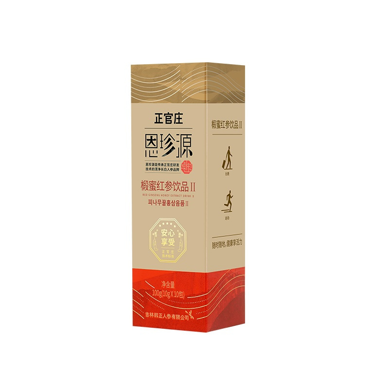 正官庄恩珍源椴蜜红参Ⅱ口服液300g+枣花蜜红参片15g*4袋 年货滋补组合