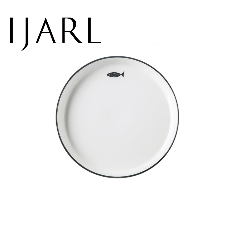 亿嘉IJARL 家用中式陶瓷餐具饭碗单个面碗汤碗大号吃饭商用沙拉碗阿米亚 7英寸盘 鱼高清大图