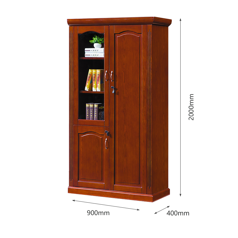 臻远ZY051403木质文件柜油漆贴木皮资料柜书柜 二门高清大图