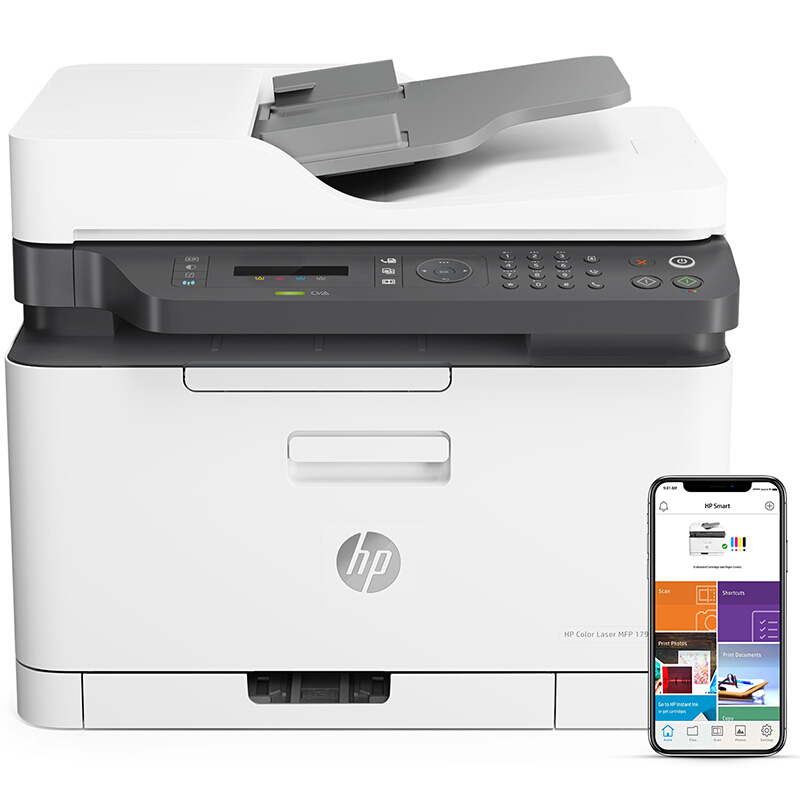 惠普HP Color Laser MFP179fnw /178nw/180n/181fw/154nw无线彩色激光一体机打印复印扫描传真一体机 家用学生无线手机彩色激光打印复印一体机高清大图
