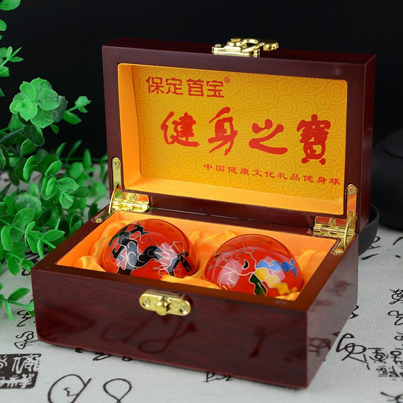 [中华特色]河北供销馆 首宝 保定铁球 木盒礼盒装 景泰蓝健身球练手球 老年人保健球生日礼品 河北保定特产 华北