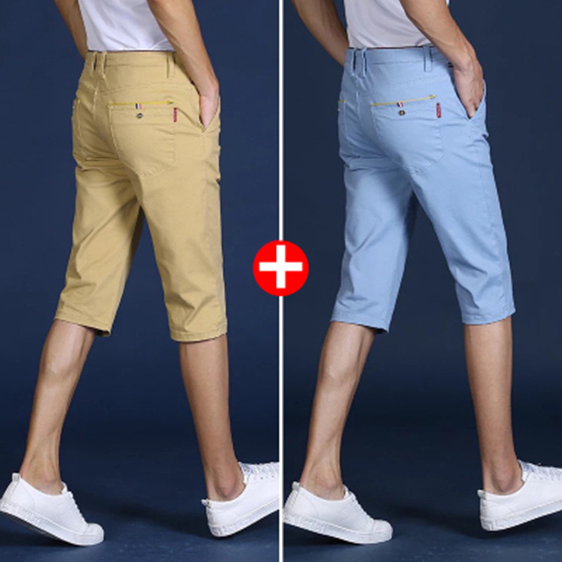 罗蒙七分裤男夏季薄款宽松休闲五分裤男士纯棉短裤男中裤马裤半裤