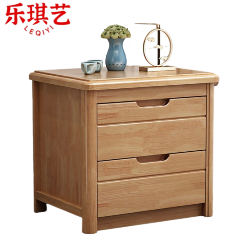 乐琪艺胡桃木色床头柜g04个高清大图