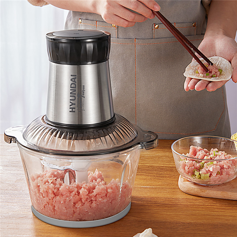 韩国现代绞肉机家用电动小型打肉馅蒜蓉搅拌饺搅碎菜器料理破壁机参数
