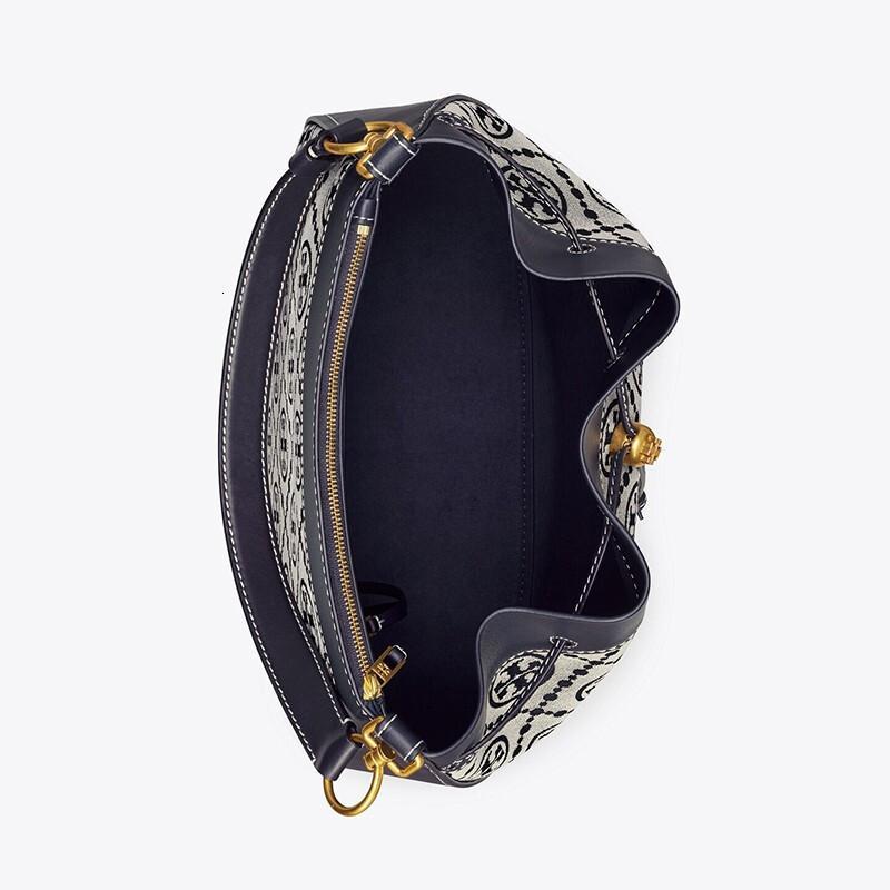 toryburch汤丽柏琦女包tmonogram提花抽绳手提包女士单肩斜挎包