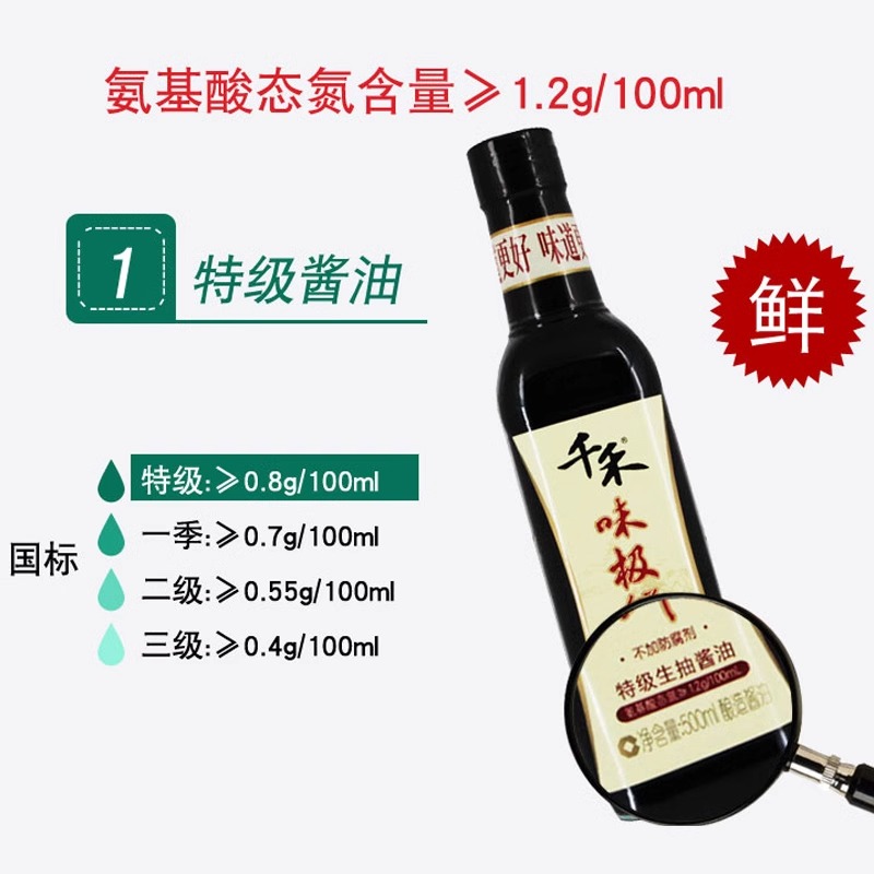 千禾酱油味极鲜500ml*2生抽特级头道千和酿造酱油酱油家用高清大图