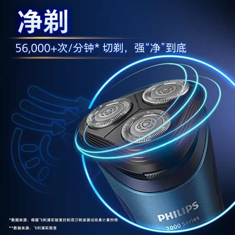 飞利浦(PHILIPS)电动剃须刀 S2000系列男士旋转式刮胡须刀便携款 实用生日礼物送男友送父亲S2509/06BP高清大图