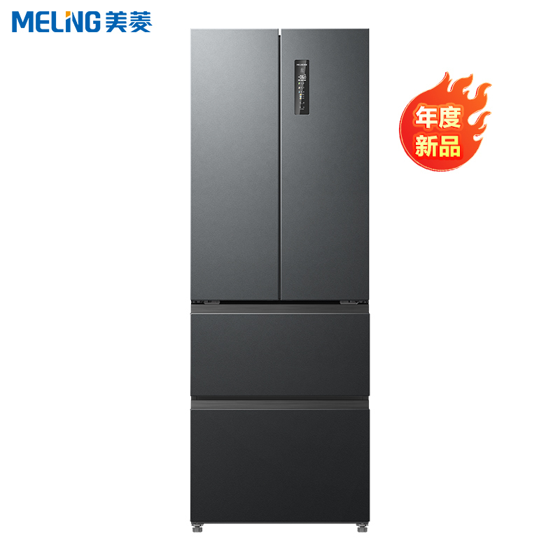 [无忧嵌]美菱400升超薄嵌入式法式多门冰箱自营 60.1cm窄机身可嵌入 一级能效风冷无霜净味家用大容量电冰箱以旧换新