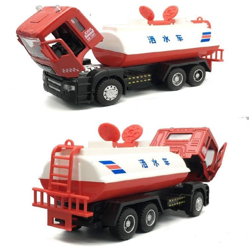合金道路清洁清扫车洒水车垃圾环卫车开门回力声光儿童玩具车模型