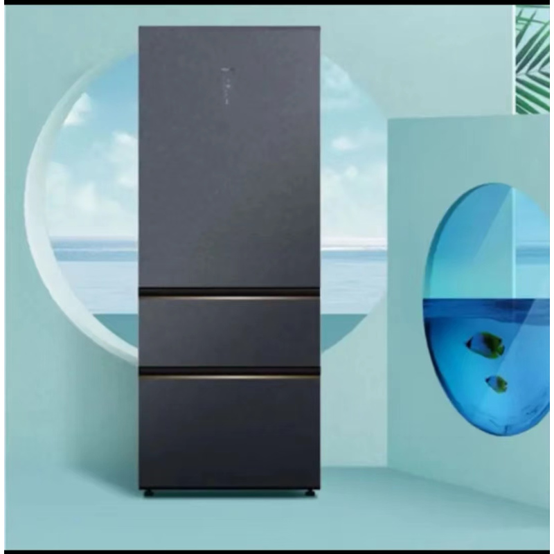 美菱401升超薄嵌入式意式冰箱bcd401wp9bt墨玉锦