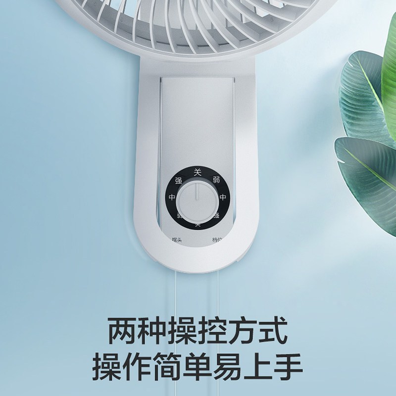 艾美特(Airmate) 电风扇家用墙挂式 风扇摇头餐厅壁挂壁式 挂墙壁 FW18-X1