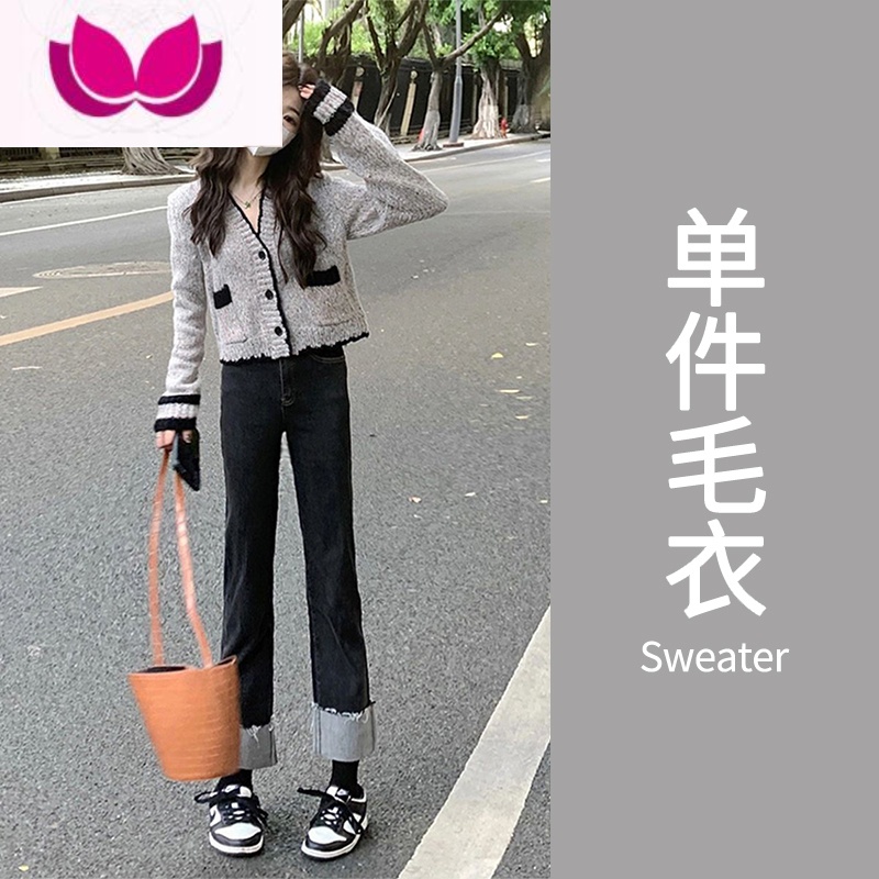 七斓早春装2023新款女茶系穿搭一整套微胖mm大码显瘦凡尔赛上衣套装秋 单针织衫上衣小个子/微胖显瘦遮肉/温柔御姐轻熟/奶系穿搭/今 XL奶系穿搭/艺术感初恋森系别致/早春季套装/小香风/富贵千