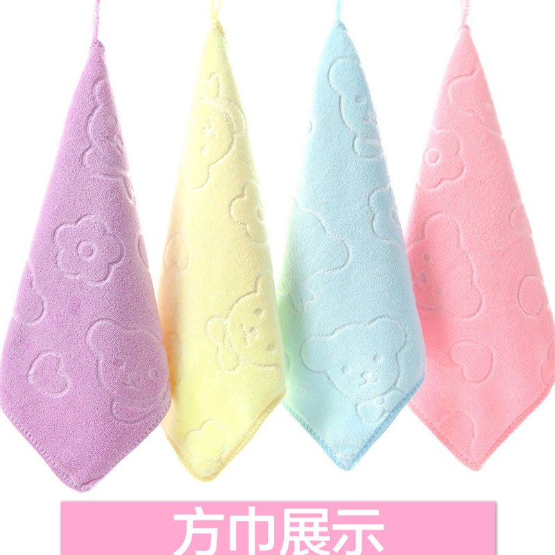 婴儿毛巾宝宝洗澡手巾通用新生儿洗脸巾儿童小方巾简约小清新宝宝毛巾