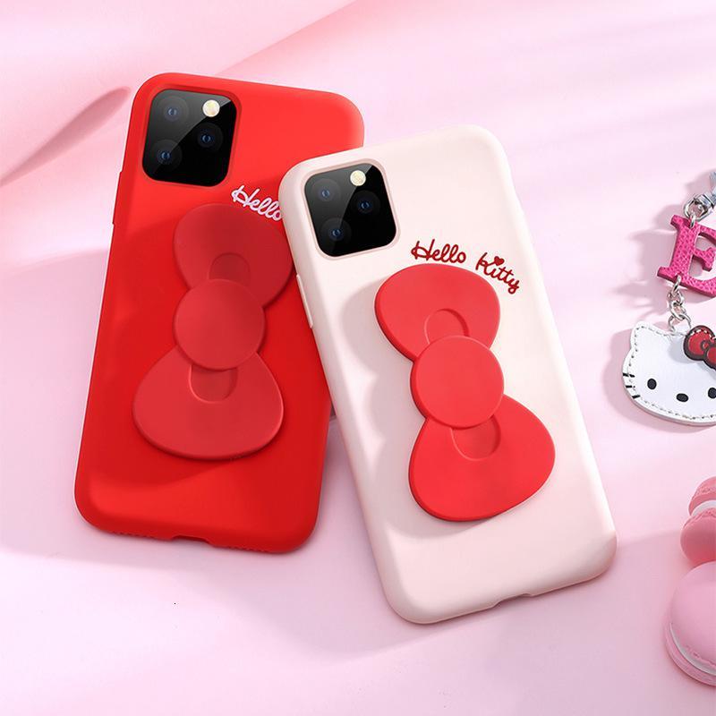 Hello Kitty苹果11手机壳 支架iPhone11pro蝴蝶结硅胶保护套适用