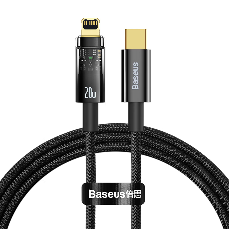 倍思 苹果PD20W数据线带灯智能断电快充线适用于iPhone13/12ProMax/11/XR/8P充电器手机线1米高清大图