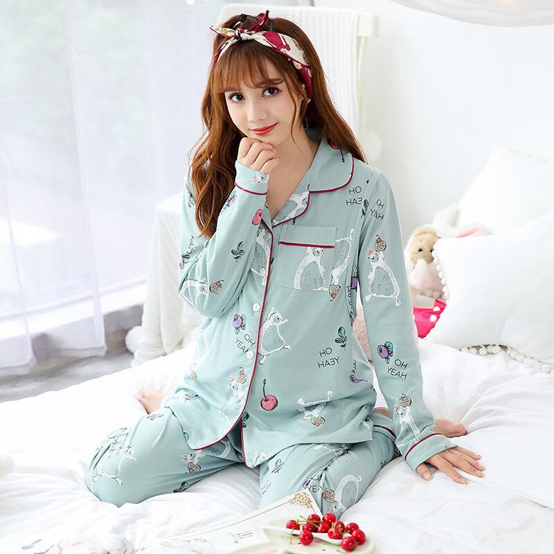 迪鲁奥（DILUAO)YXXM 孕妇装 2021夏季新款月子服春秋棉质孕妇睡衣女秋冬季产妇哺乳怀孕期家居产后喂奶衣 81图片
