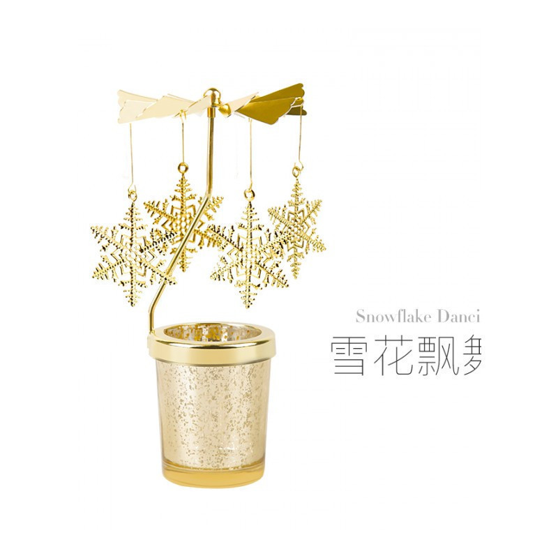 家柏饰(CORATED)欧式梦幻走马灯香薰蜡烛旋转烛台浪漫烛光晚餐少女心道具装饰摆件