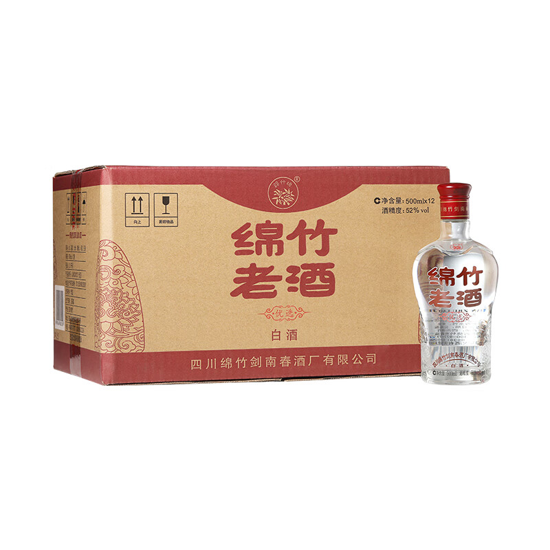 剑南春 绵竹老酒(优选)52度500ml*12瓶整箱 浓香型白酒年份随机高清大图