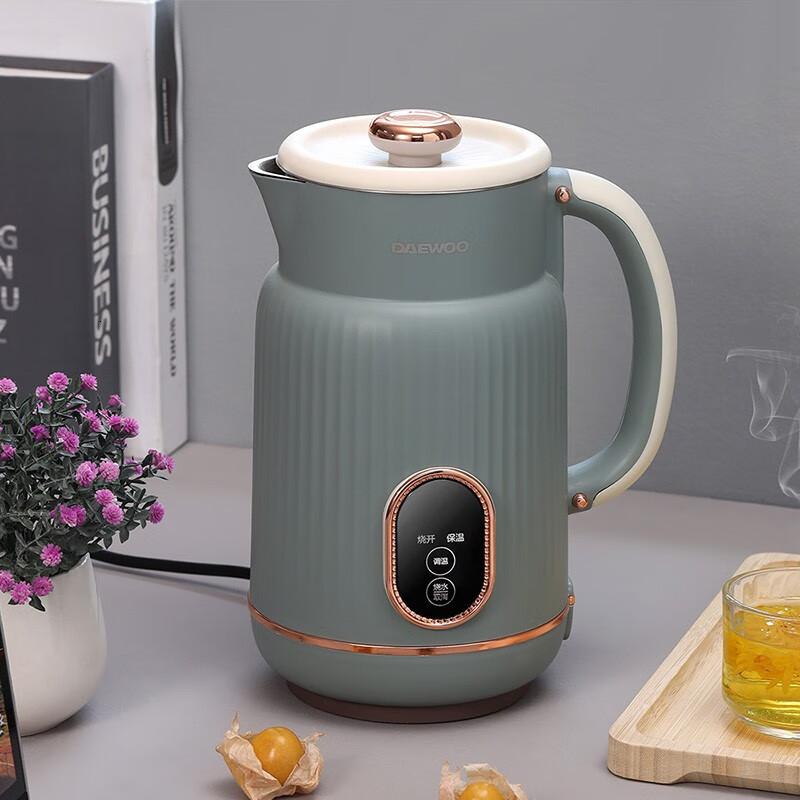 大宇(DAEWOO)电热水壶家用1.5L可视温度多段控温烧水壶DYSH-15F26(菲斯绿)1.5L高清大图