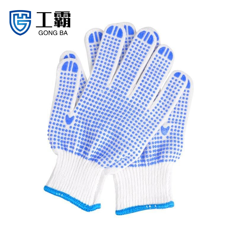 工霸(GONGBA)点塑手套 点胶点珠防滑耐磨劳保手套 100副/包 1包