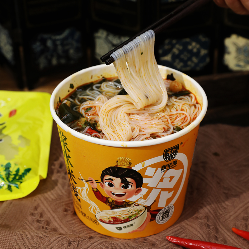 正宗甘肃特产天水浆水米线速食非油炸免煮冲泡酸菜面6桶装高清大图