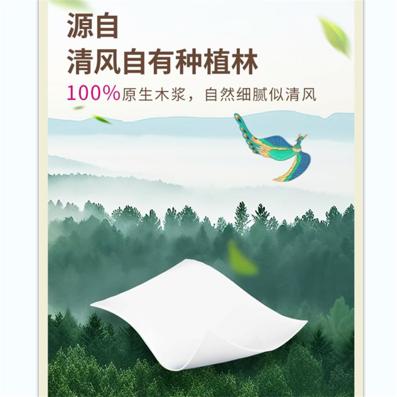 清风&敦煌文创 原木纯品系列3层100抽纸巾 AR60SDH 12包高清大图