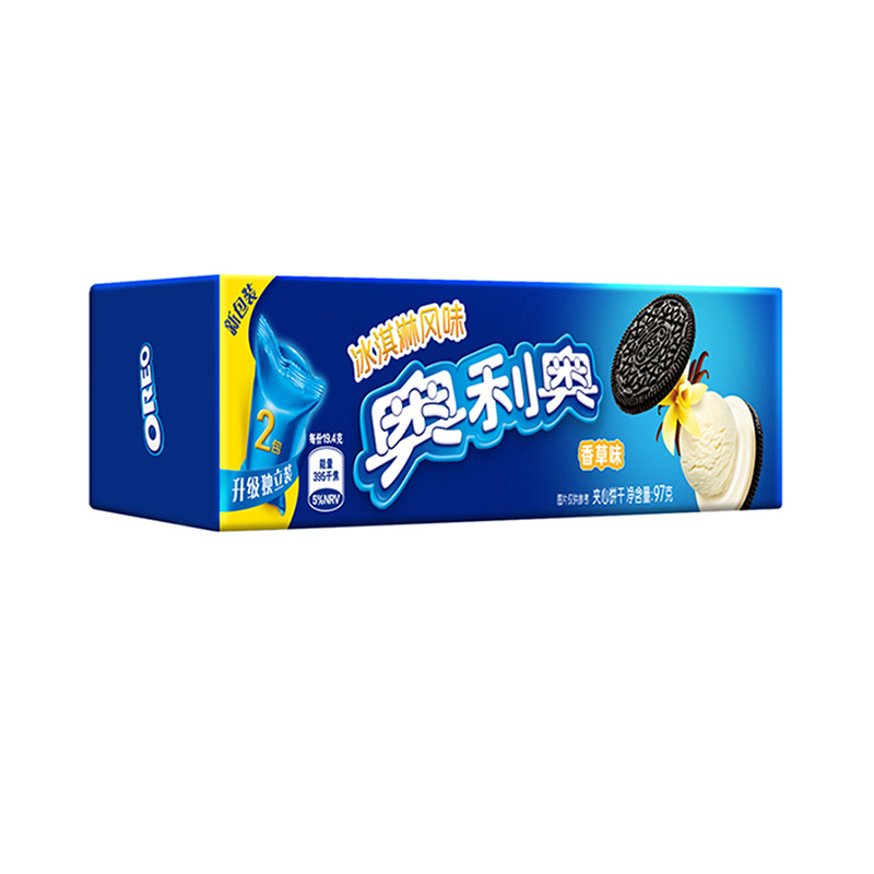 奥利奥(OREO) 夹心饼干 零食 冰淇淋香草味97g