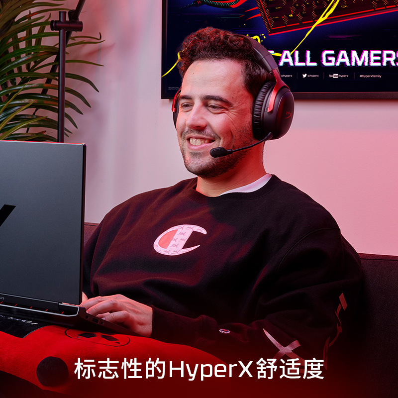极度未知(HYPERX)电竞游戏耳机头戴式有线无线 毒刺二阿尔法系列 DTS空间音效丨黑红色[飓风3无线]高清大图