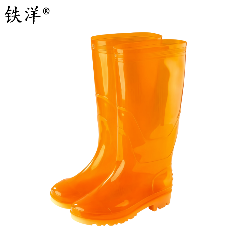 铁洋 橘色高筒防水雨靴 TY-YX011 双高清大图