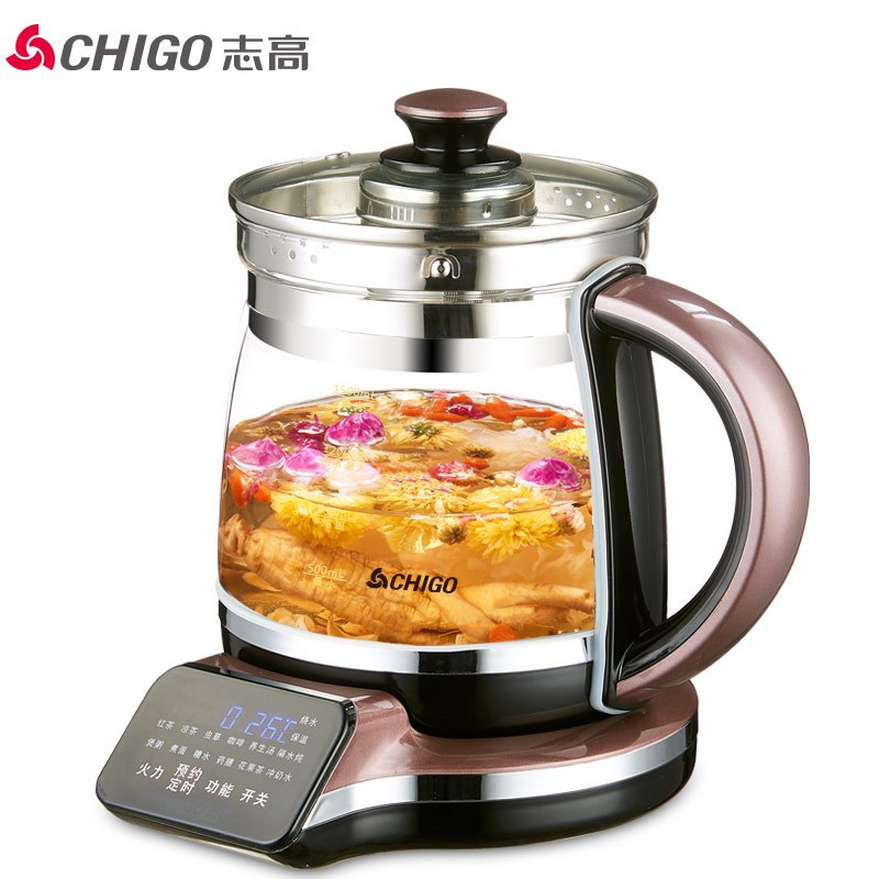 志高(CHIGO)养生壶 ZG-S1853(K) 触摸控制液晶显示1.5L微电脑智能烧水壶煮茶壶