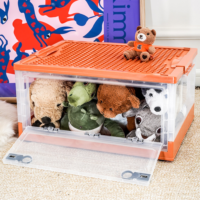 禧天龙塑料玩具收纳箱衣物柜折叠整理箱家用储物箱大号侧开门折叠箱手办收纳盒子高清大图