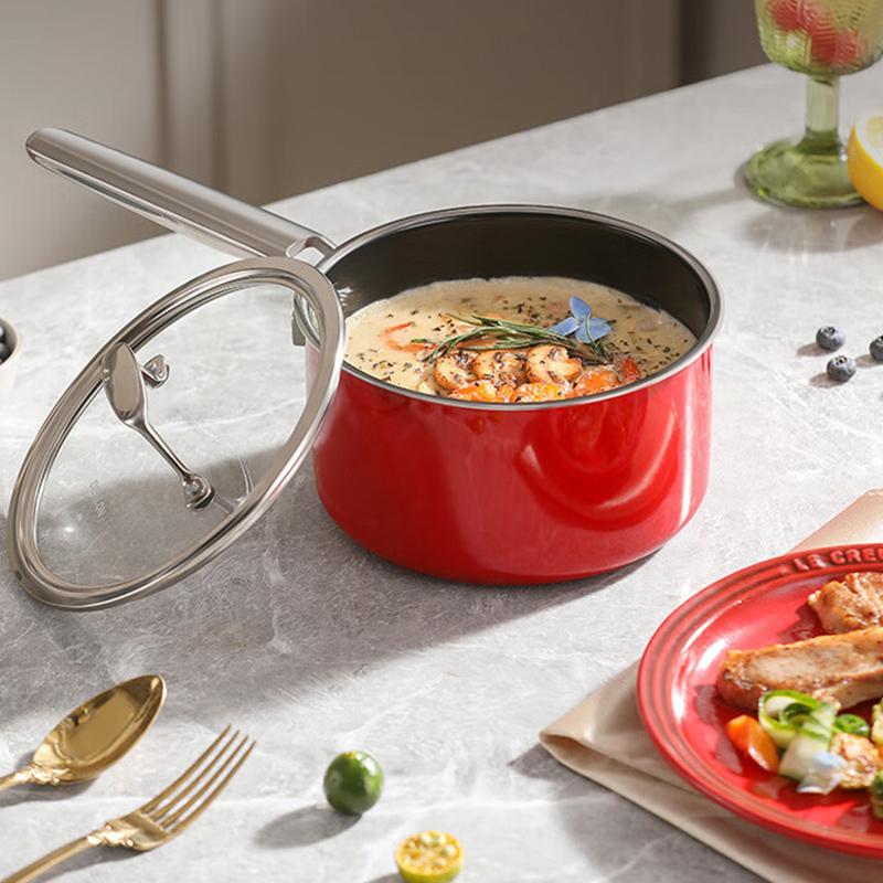 德世朗 云璟系列珐琅奶锅(18cm)DP908-S18RD高清大图