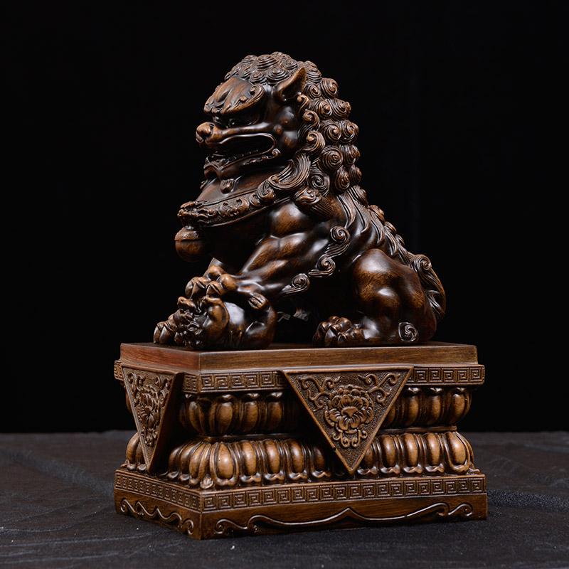 家柏饰(CORATED)狮子摆件工艺品一对大号树脂北京狮狮客厅家居装饰品高清大图