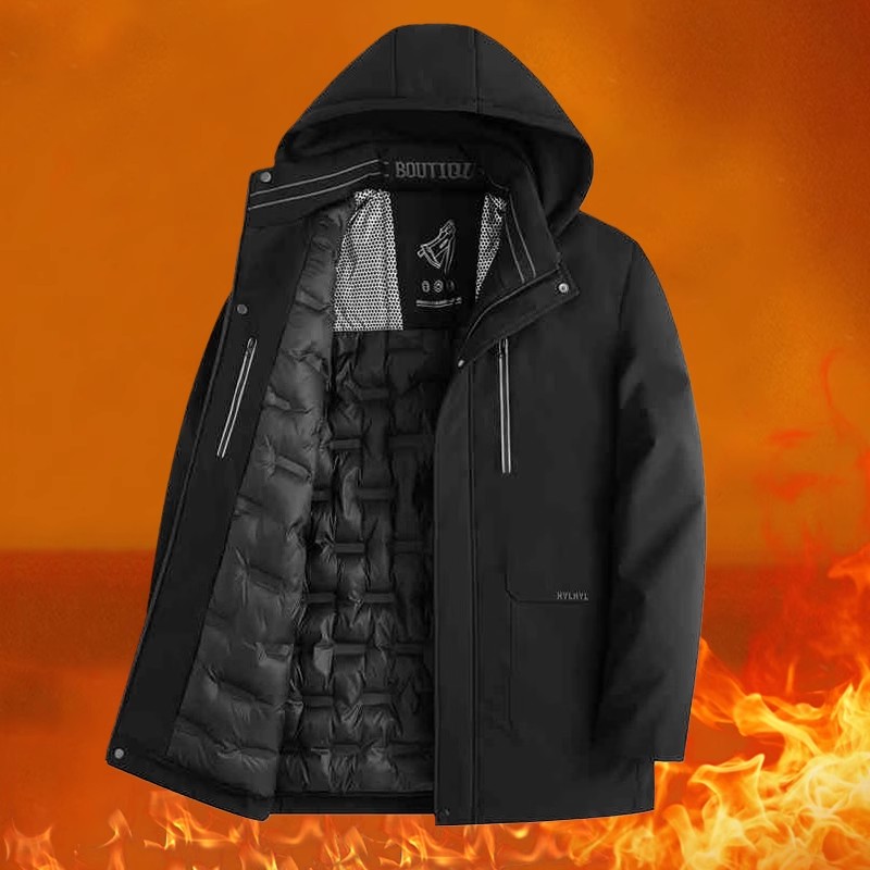 啄木鸟外套2025冬季新款可拆卸帽男士加绒加厚棉服保暖舒适棉衣 205黑色加棉款 185/2XL130-155斤