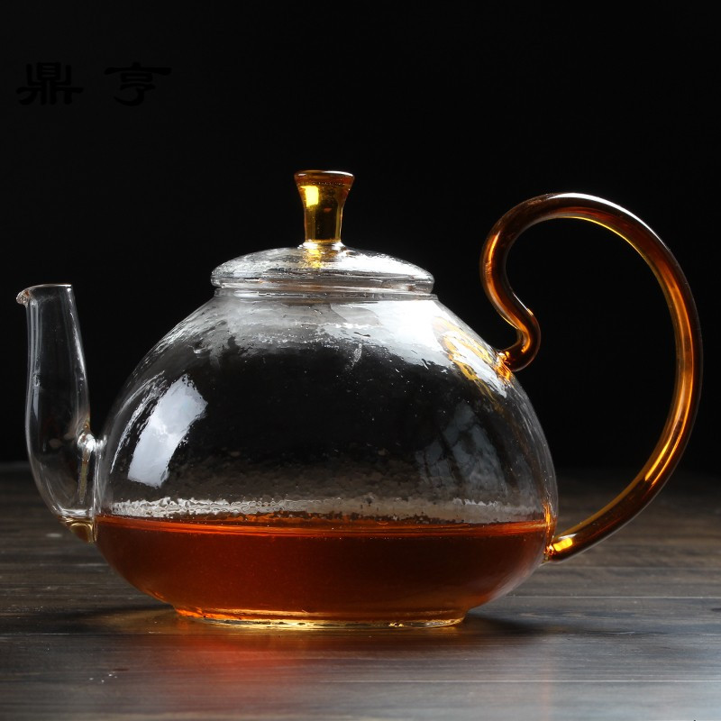 鼎亨 耐热玻璃日式锤纹壶泡茶花茶壶凉水壶果茶壶家用烧水壶