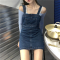 图色 XXS 145cm小个子时尚背带裙女150百搭修身包臀牛仔连衣裙潮 加小码xxs