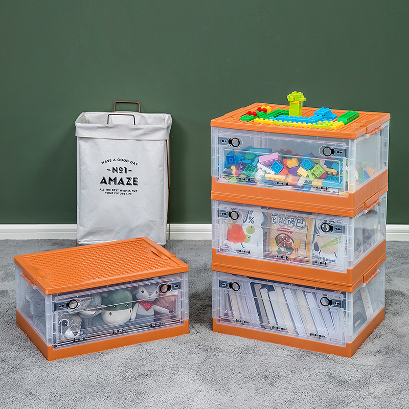 禧天龙塑料玩具收纳箱衣物柜折叠整理箱家用储物箱大号侧开门折叠箱手办收纳盒子高清大图