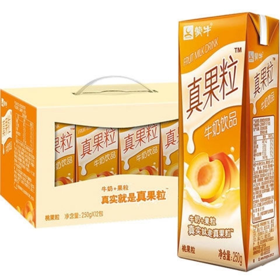12月25日后蒙牛真果粒桃果口味250ml*12盒整箱发货