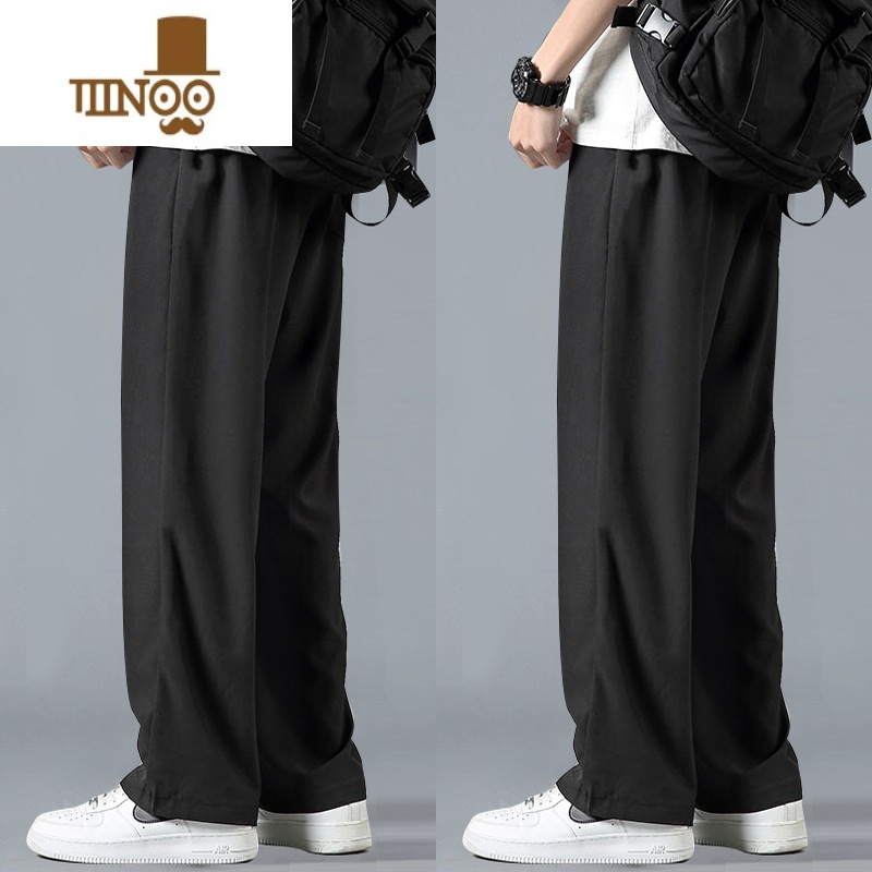 YANXU子男夏季薄款宽松垂感西裤男生速干运动裤阔腿休闲长裤高清大图