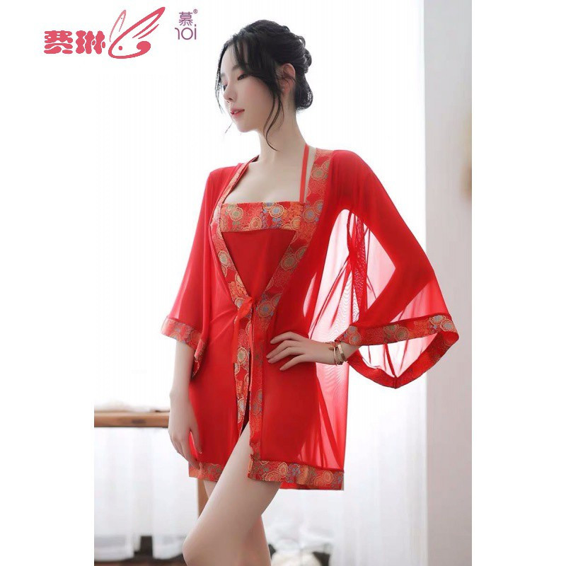 情趣内衣骚古代青楼睡衣套装超骚性感透明挑逗肚兜诱惑床上女 费琳